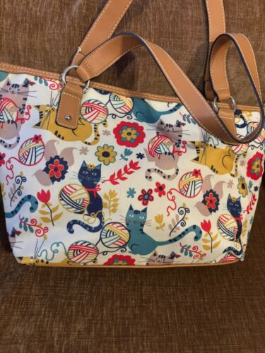 Lily Bloom Furry Friends Cat Print Shoulder Bag NWT - Picture 5 of 8