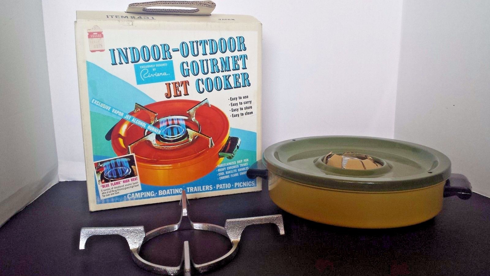 Vintage INDOOR OUTDOOR Gourmet COOKER Riviera Vapor Jet BURNER RV Camping Vintage INDOOR OUTDOOR Gourmet COOKER Riviera Vapor Jet BURNER RV Camping