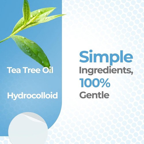 Acne Patches Tea Tree Oil Hydrocolloid Pimple Patches for Face Blemish Zit Patch - Picture 3 of 6