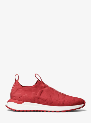Michael Kors Women's Sneaker Red Bodie MK Logo Trainer Sz 7 7.5 8 Slip On - Picture 10 of 10