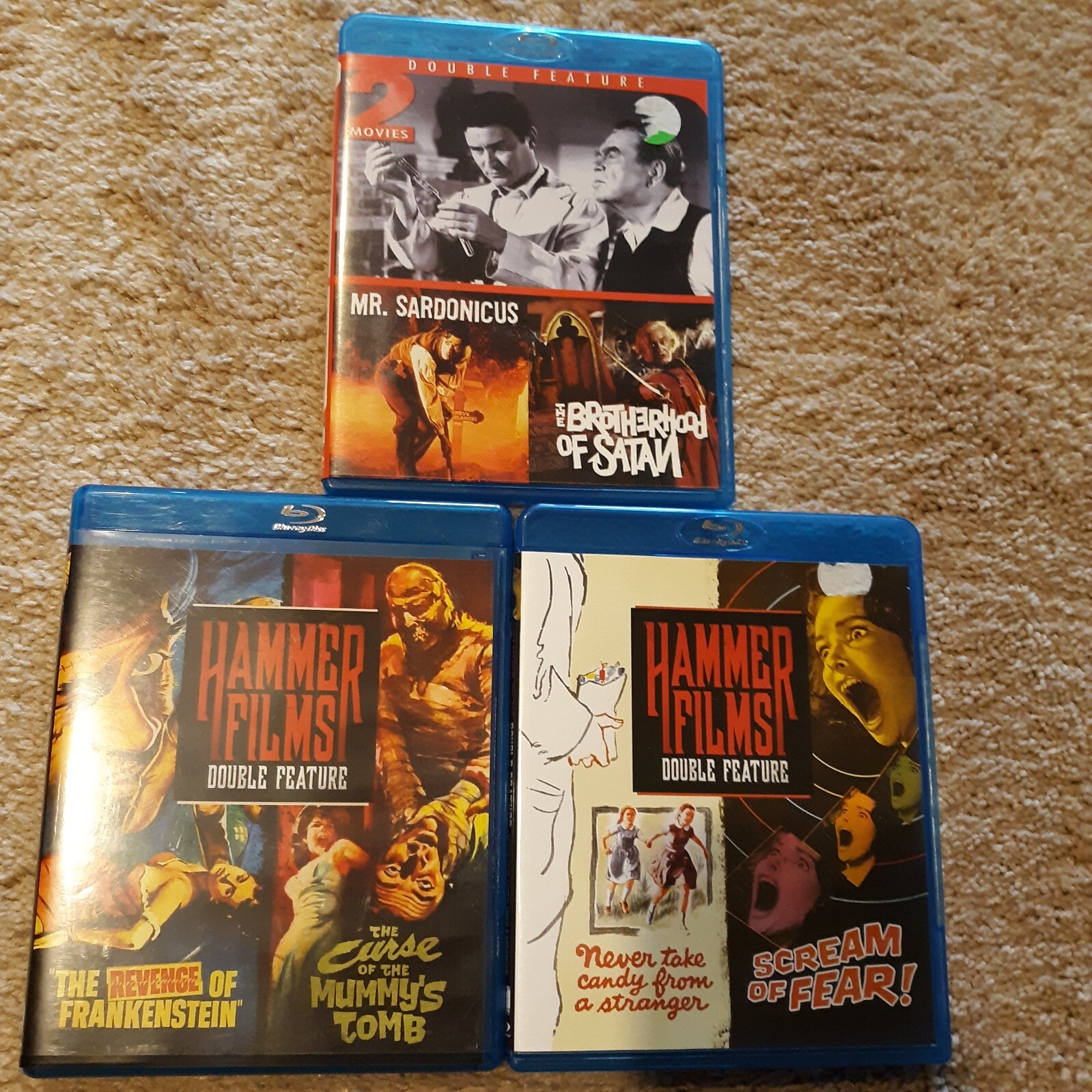 Hammer horror blu ray lot 3 discs 6 films Mill Creek Christopher Lee Cushing eBay