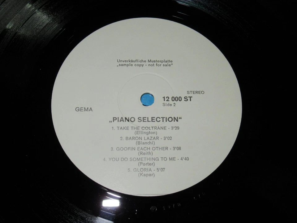 V.A. / Piano Selection (GER 1970, Session 12 000 ST) White Label Promo LP - Bild 3 von 3