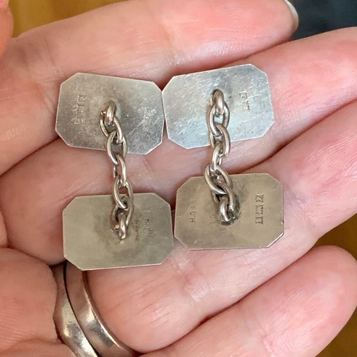 HENRY GRIFFITH & SONS ANTIQUE ENGLISH STERLING SILVER CUFFLINKS HALLMARKED - Picture 10 of 22
