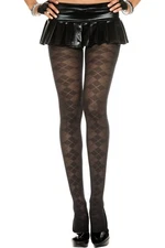 Black Woven Argyle Pattern Nylon Fashion Tights Sexy Designer Lingerie P7032
