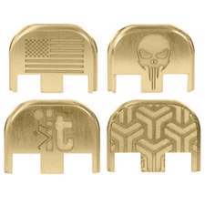 for Glock 19x 19 17 Gen 5 Slide Cover Back Plate Brass - Choose Deep Engraving