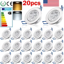 10-60PCS Dimmable LED Downlight 3W/5W Recessed Ceiling Light Spotlight 85V-265V