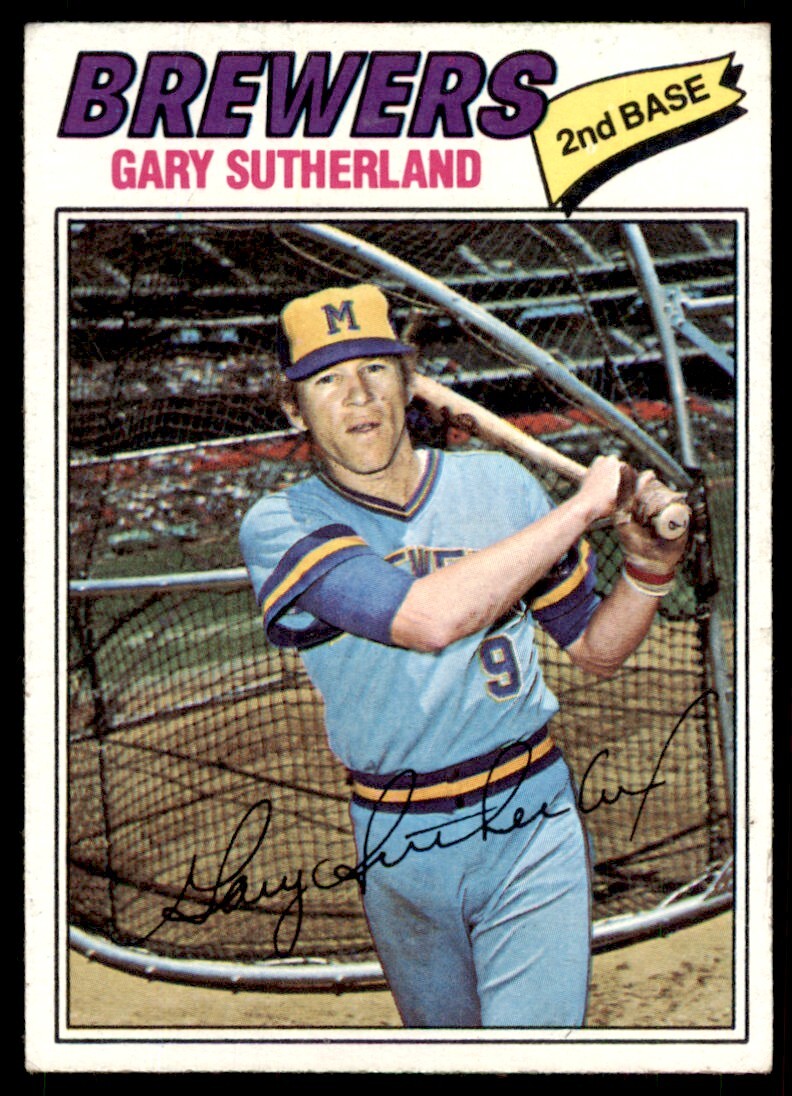 1977 TOPPS GARY SUTHERLAND . MILWAUKEE BREWERS #307