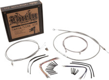 Burly 18" Handlebar Stainless Brake Line Cable Kit 08-13 Harley FLHR FLTR w/ ABS