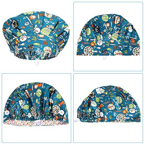 6 Pieces Caps with Buttons Elastic Bouffant Turban, Nursing Surgical Cap - Bild 6 von 7
