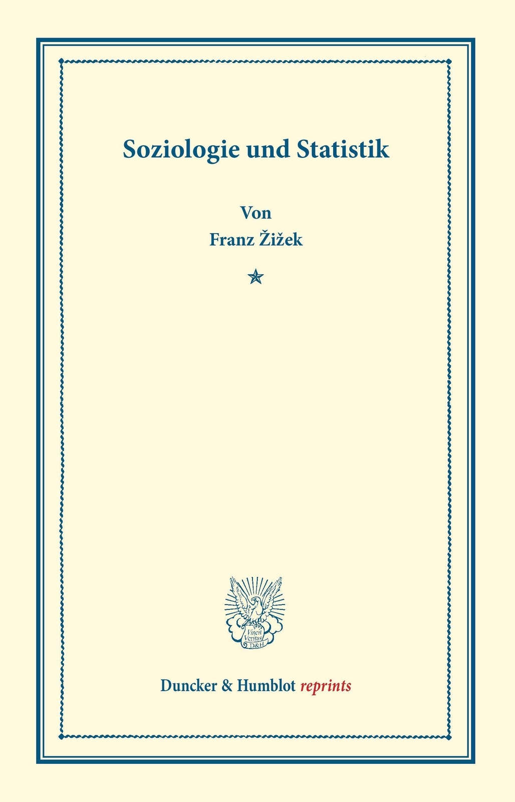 Thumbnail - Soziologie Und Statistik. Franz Zizek Taschenbuch Duncker & Humblot