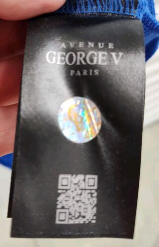 Avenue George V Paris Felpa Patch XL Uomo GV-2411 Blu Maniche Lunghe Nuova con etichette - Foto 6 di 8