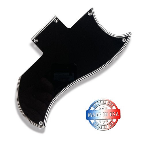 Wide Bevel 5 Ply Black/White Pickguard for Gibson SG Standard '61 Reissue USA - Picture 6 of 10