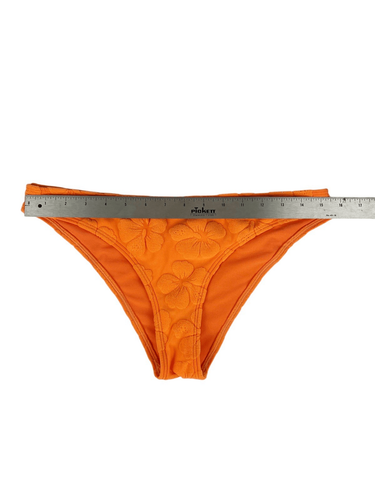 Hollister Bright Orange Terry Cloth Hibiscus Print Bikini Bottoms Medium - Bild 3 von 4