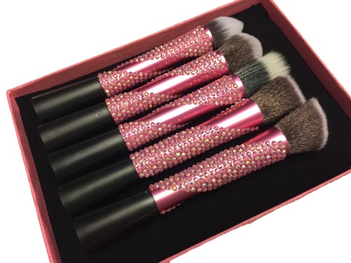Blingustyle DIAMANTE PROFESSIONAL COSMETIC Face Foundation Makeup Brush Set 5PCS - Picture 13 of 25