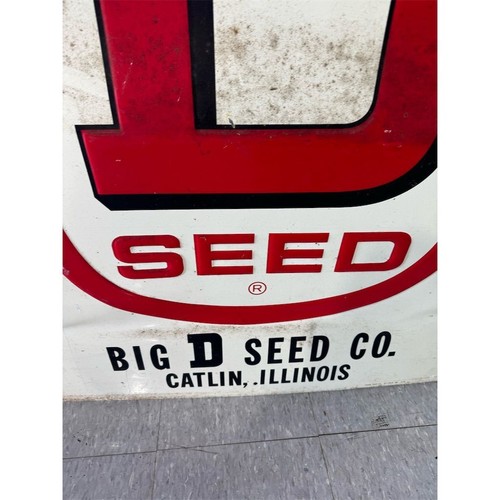 Vintage Big D Seed Co. Metal Sign Catlin Illinois Agriculture Red 48”x36” - Picture 7 of 11