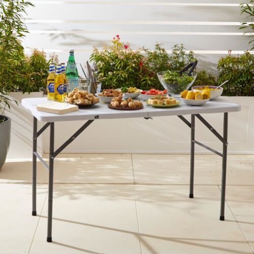 Neo Folding Table Portable Fold Up Camping Garden Party BBQ Picnic 4FT 6FT - Picture 8 of 50
