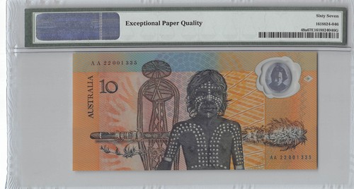 Australia $10 26.1.1988 P 49a PMG 67 EPQ Superb Gem Uncirculated Banknote VII - Picture 2 of 2