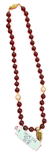 Ónice Negro Collar 16" 8MM Danecraft 8MM Nácar Cuentas Mano Nudo Nuevo - Imagen 2 de 5