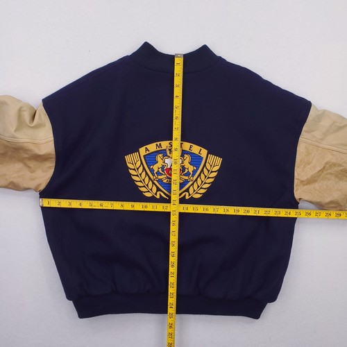 VTG Amstel Light Jacket Mens Extra Large Blue Tan Varsity Letterman Bomber Beer - Picture 14 of 17