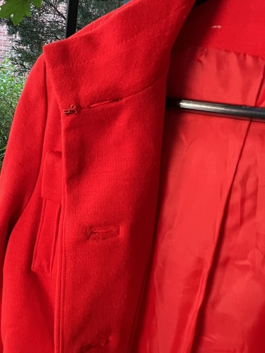 Vintage 50s 60s Saks Fifth Avenue Ave Knit Jacket Hot Tomato Red - Picture 6 of 11