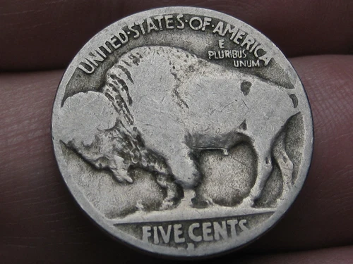 1913 D Buffalo Nickel 5 Cent Piece- Denver, Good Reverse Details- T2, Type 2