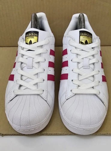 ADIDAS SUPERSTAR TRAINER GRÖSSE UK 5,5 WEISS MIT KIRSCHE SEITENSTREIFEN TOP - Bild 7 von 10