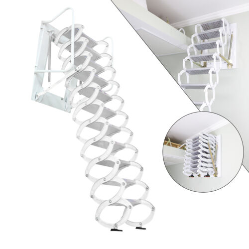 Weiße Wand Klapp Loft Leiter Treppe Dachbodenleiter Loft Treppe 882 lbs - Bild 4 von 17