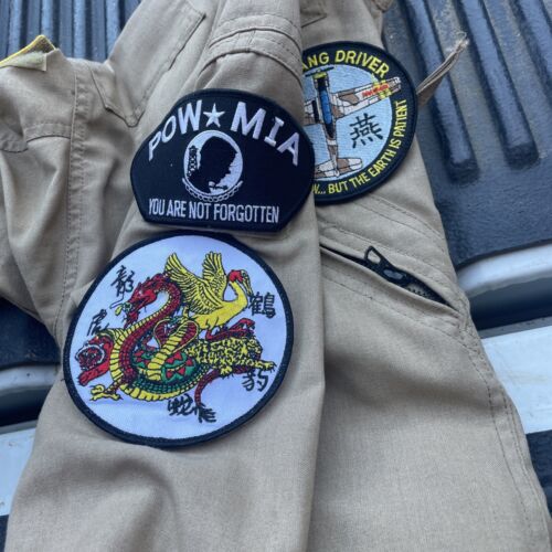 GIBSON & BARNES 40R NOMEX IIIA TAN FLIGHT SUIT Gr. 8T Patches Pin siehe Fotos - Bild 19 von 22
