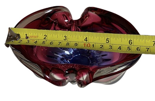 Murano Vase 6,5" Flavio Poli Seguso rosa lila Sommerso Kunstglas Walschwanz - Bild 12 von 12