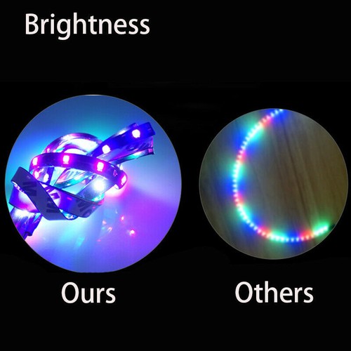 1X 10X DC12V Motorcycle LED Strip Light 30-120cm Underglow Neon Light Multicolor - Picture 8 of 21