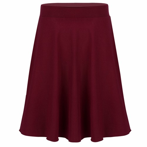Girls Knee Length High Waist A-Line Pleated Flared Skater Skirts Casual Dress - Picture 24 of 36