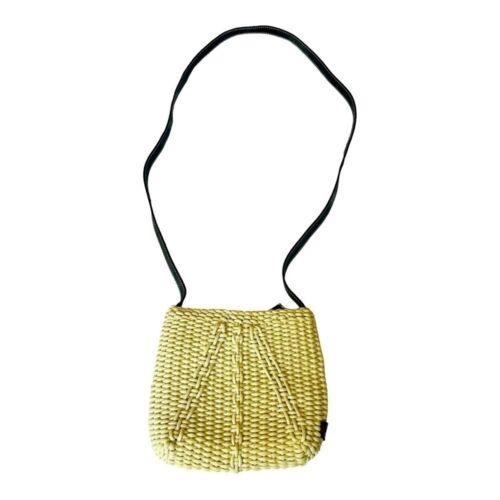 VINTAGE LIZ CLAIBORNE WOVEN KNIT SHOULDER BAG PURSE TAN BEIGE Y2K BOHO