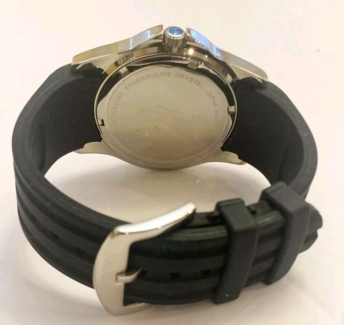 Croton Herren schwarz Gummi Edelstahl Uhr CA301108 - Bild 4 von 5