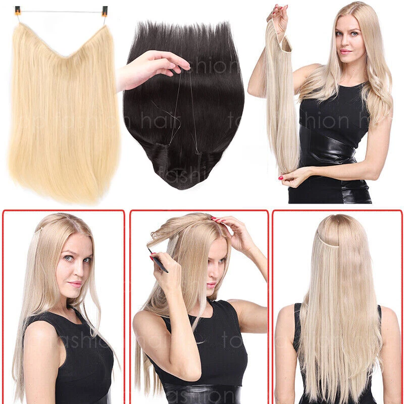 THICK Hidden Secret Wire In 100% Human Remy Hair Weft Extensions One Piece Ombre - Image 4 of 4