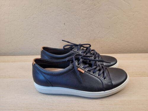 Ecco Danish Design Damen Schwarz Leder Schnürschuhe Sneaker Größe US 9 EU40