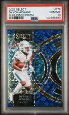 2023 Select De’von Achane Blue Disco Prizm /25 Devon Rookie Rc Gem Mint PSA 10