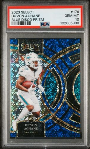 2023 Select De’von Achane Blue Disco Prizm /25 Devon Rookie Rc Gem Mint PSA 10