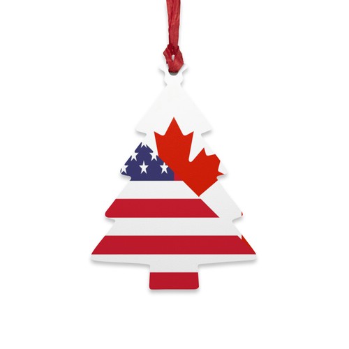 Bandera Canadiense Americana Canadá EE. UU. Adorno de Madera - Imagen 23 de 25