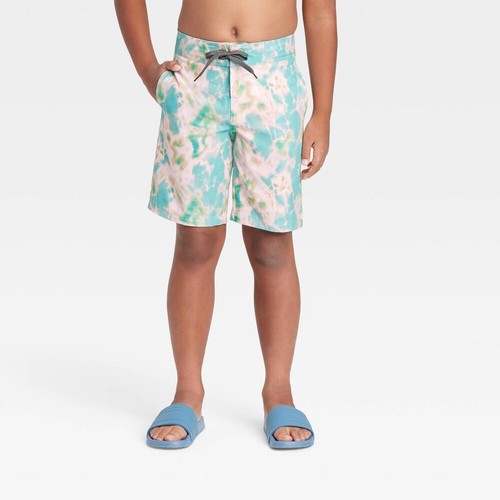 Boys Tie-Dye Board Shorts - Art Class Light Blue Size 5 NWOT Swim Trunk