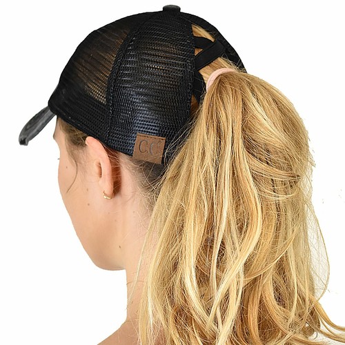C.C Ponycap Messy High Bun Ponytail Adjustable Mesh Trucker Baseball Cap Hat - Picture 16 of 97