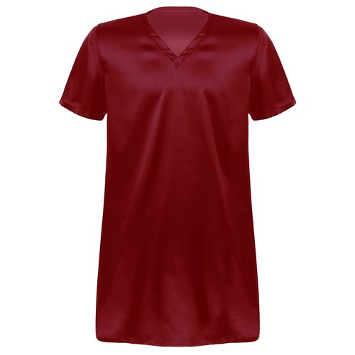 Hombres Mujeres Camisón Color Sólido Ropa de Dormir Pijama Ropa de Noche Lados Dividido Suave - Imagen 15 de 73