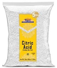 Rani Citric Acid Powder, Food Grade (Limbu Ka Ful) 80oz (5lbs) 2.27kg