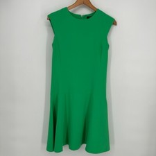Lauren Ralph Lauren Dress Womens 2 Green Sleeveless Drop Waist Shift