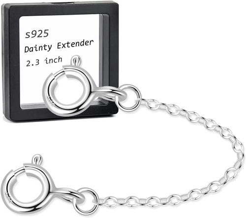 Necklace Extender Sterling Silver for Women 925 Bracelet Safety Security Extensi - Picture 8 of 12