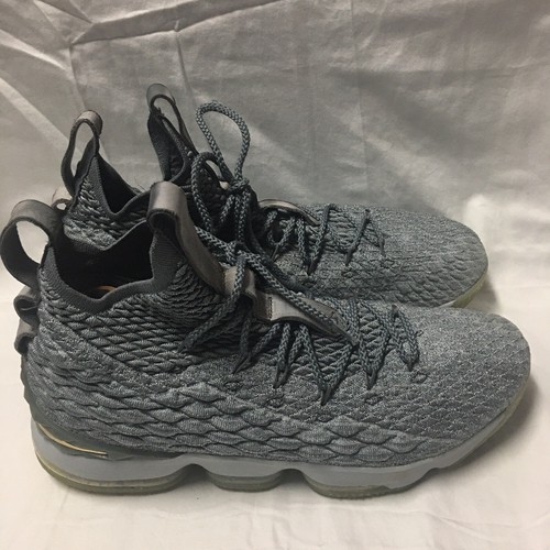 Men’s Nike Lebron 15XLGS Wolf Gray Gold Basketball Size 13 897648 -005 - Picture 2 of 12