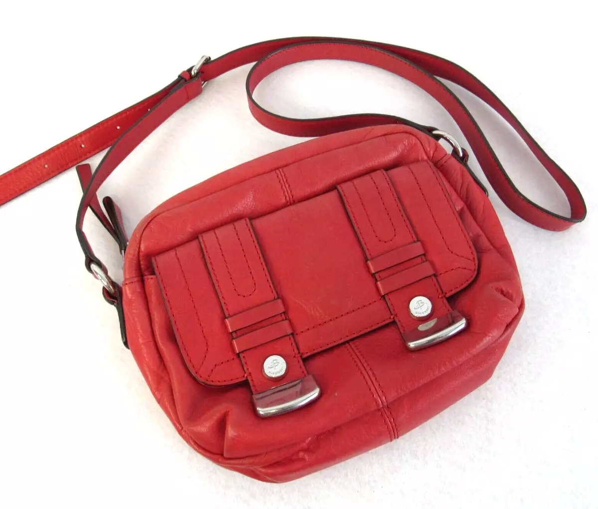 B makowsky red leather handbag new arrivals