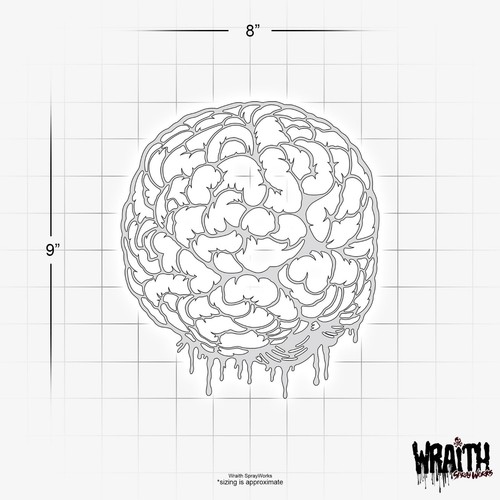 The Muculent Brain Ball - Plantilla de plantilla de aerógrafo reutilizable - Imagen 3 de 4