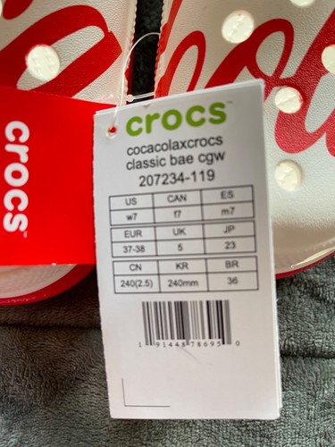CROCS X COCA COLA Coca-Cola Cola Colaboración Clásico BAE Zueco Mujer 7 Edición Limitada - Imagen 8 de 11