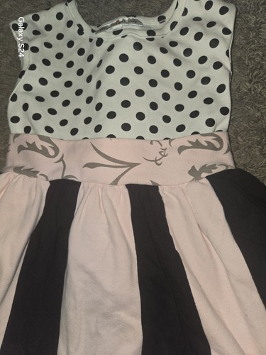 oopsie daisy dress 5T Pink White Black Tie Back Bow Cap Sleeve - Picture 10 of 10