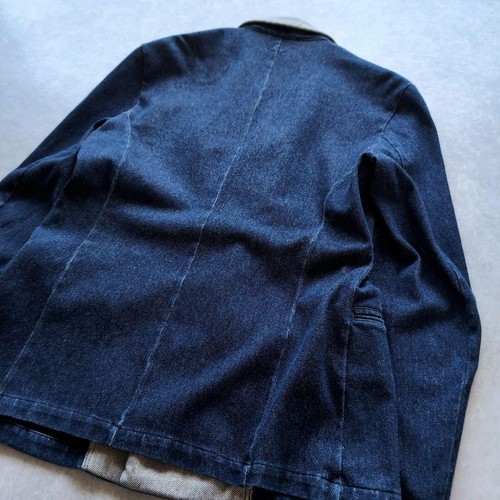 KAPITAL DENIM DOUBLE TAILORED JACKET MEN INDIGO MATERIAL COTTON SIZE M USED - Picture 10 of 13